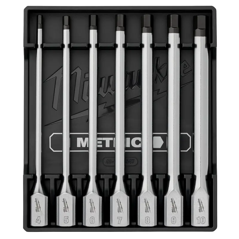 Milwaukee 7-Piece Metric Standard-Length Hex Bit Set – 3/8" Drive (48-22-9547) 1