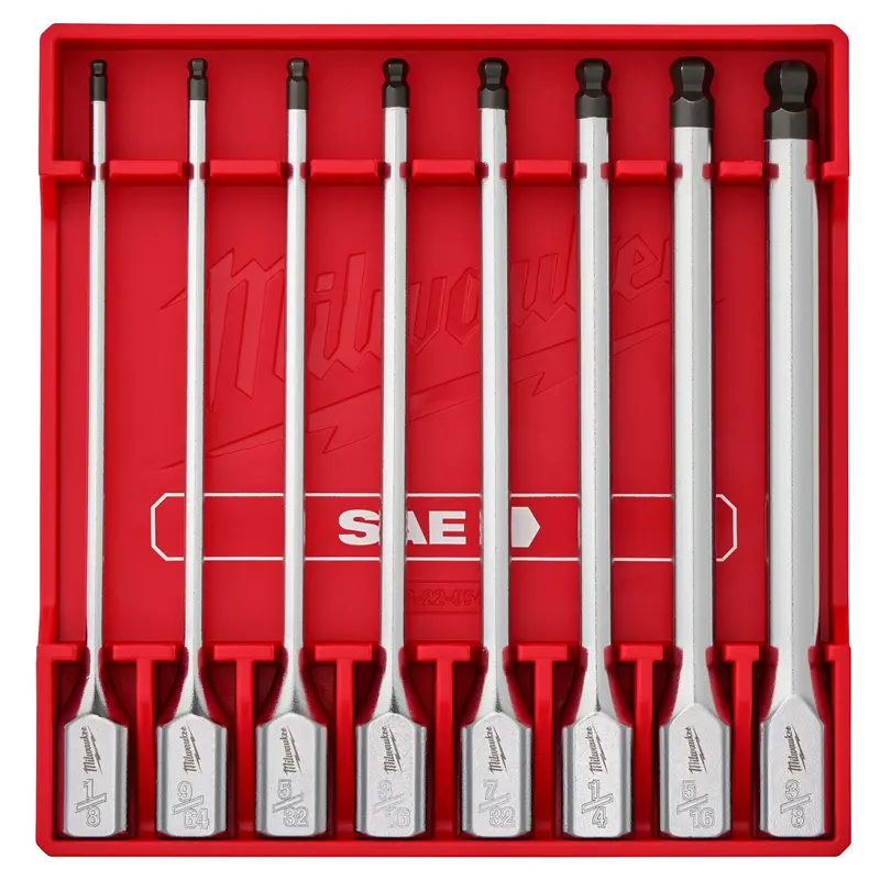 Milwaukee 8-Piece Sae Ball-End Hex Bit Set – 3/8" Drive (48-22-9549) 1