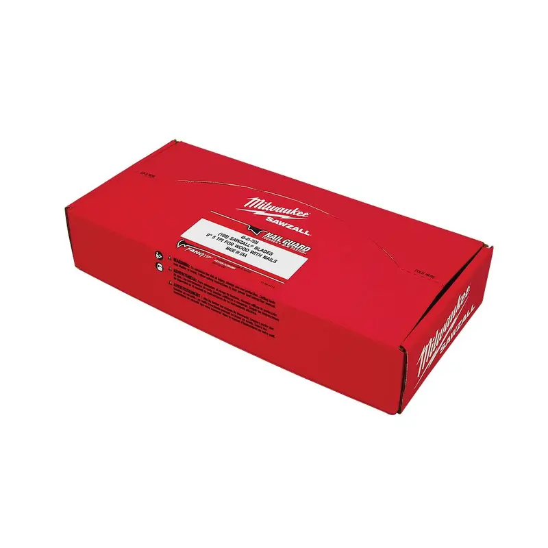 Milwaukee 9" Sawzall Blade – 5 Tpi Wood-With-Nails, Bulk Pack (100 Ct, 48-01-7036) 1