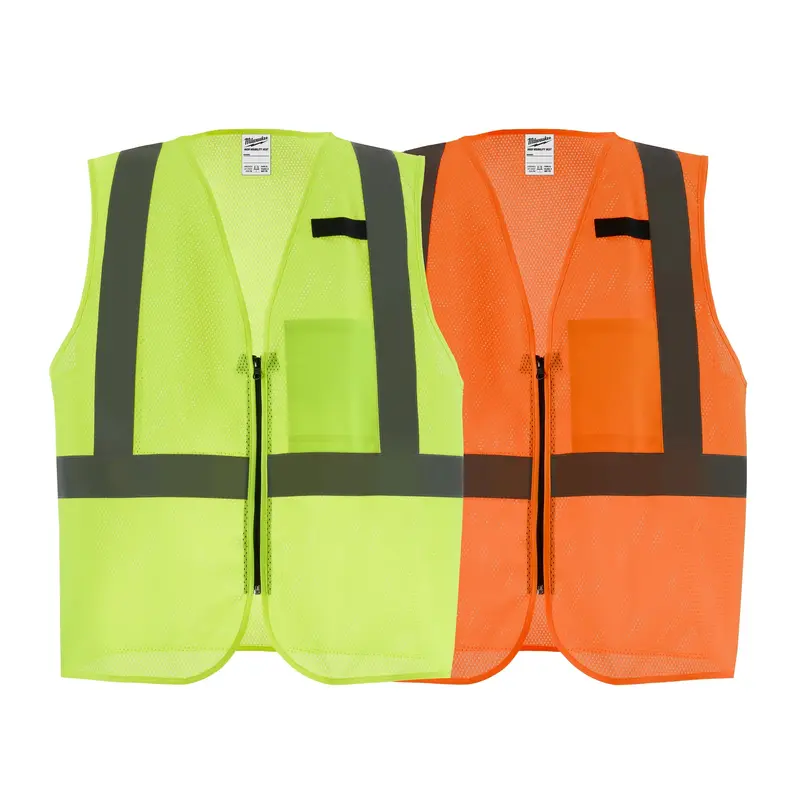 Milwaukee Ansi Type R Class 2 Orange Mesh Safety Vest – One-Pocket, Reflective Trim (Model 48-73-2246) 1