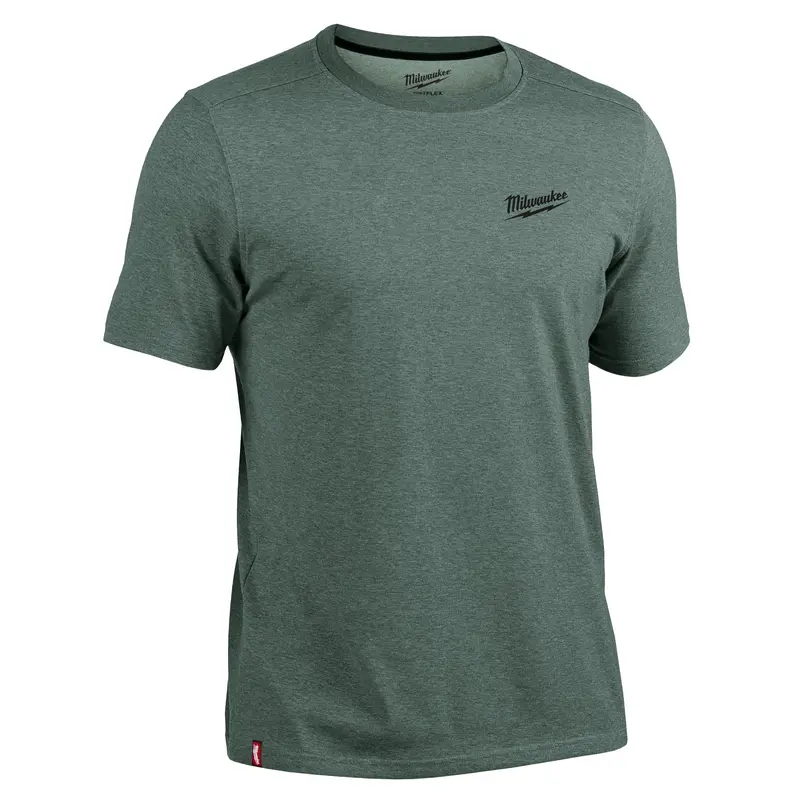 Milwaukee Freeflex Short-Sleeve Hybrid Work Tee – Slate Green, Large 1