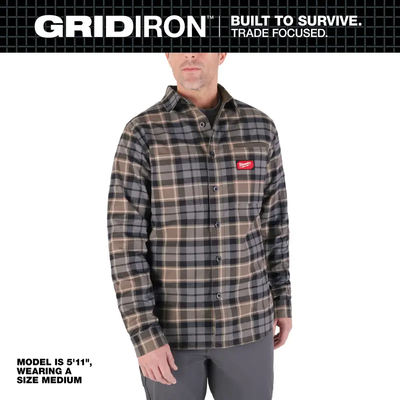 Milwaukee Gridiron Green Flannel Shirt – Size Small (M551G-S) 1