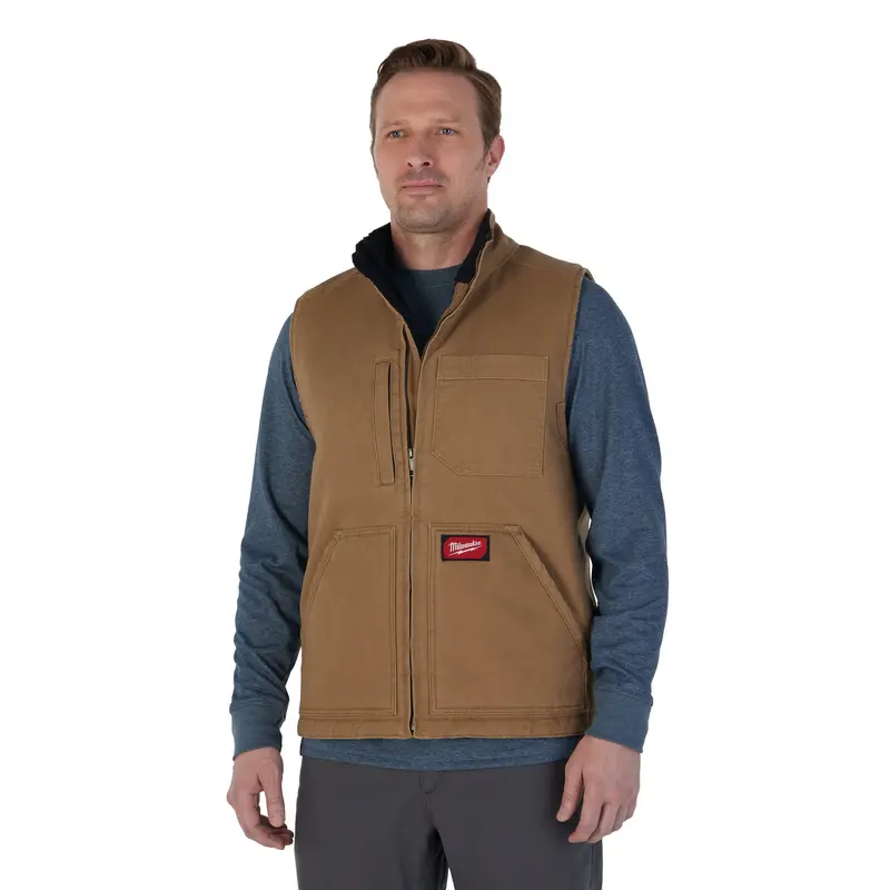 Milwaukee Gridiron Sherpa-Lined Work Vest – Brown, 2X-Large, Model 801Br-2X 1