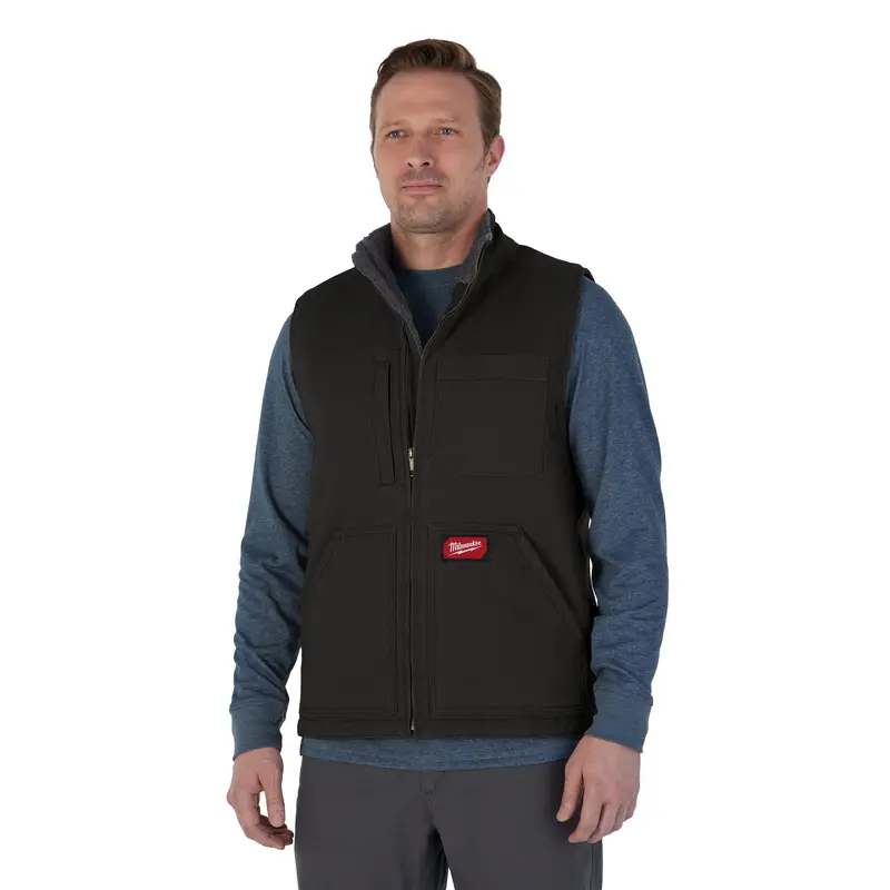Milwaukee Heavy-Duty Sherpa-Lined Work Vest In Black – Size L (Model 801B-L) 1