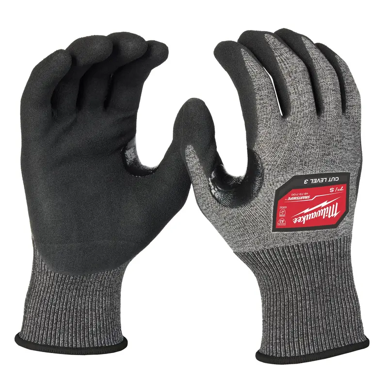 Milwaukee High-Dexterity Nitrile Dipped Gloves – Cut Level 3, Extra-Small 1