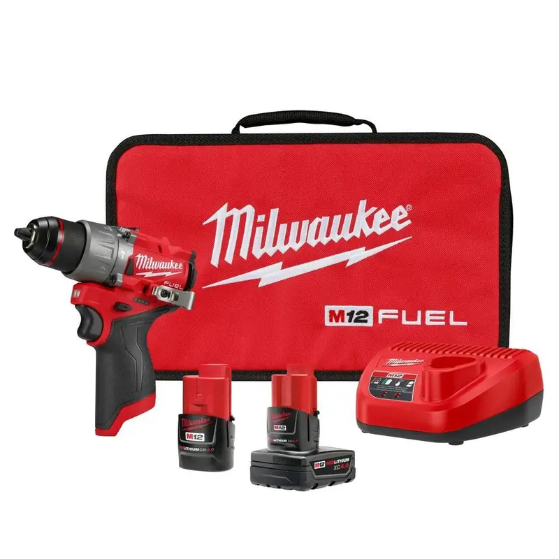 Milwaukee M12 Fuel 1/2" Hammer Drill/Driver Kit (3404-22) + Free M12 3/8" Cordless Ratchet (2457-20) 1
