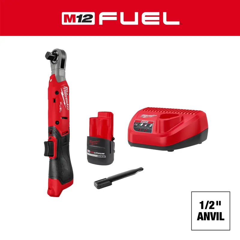 Milwaukee M12 Fuel 1/2" Ratchet Complete Kit With Battery & Charger 1