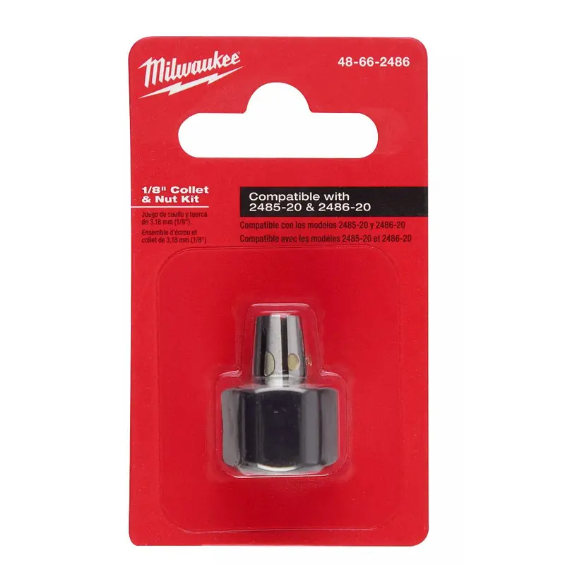 Milwaukee M12 Fuel 1/8-Inch Collet And Nut Assembly (48-66-2486) 1