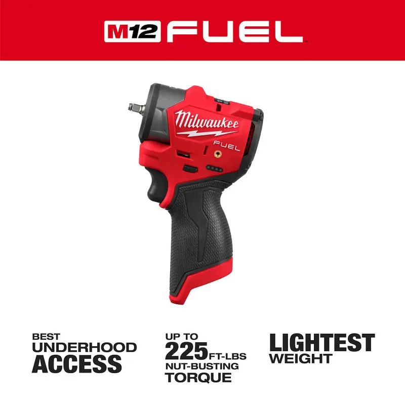 Milwaukee M12 Fuel 3/8" Subcompact Impact Wrench With Friction Ring – Bare Tool – Model 3049-20 1