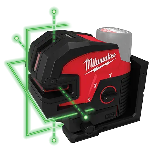 Milwaukee M12 Green Cross Line & 4-Point Laser Level (3624-20) + Free Cp3.0 Compact Battery (48-11-2430) 1