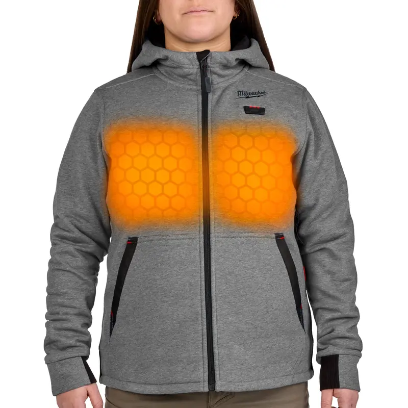 Milwaukee M12 Heated Hoodie Kit With Hexon Heat Technology – Gray, Standard Fit 1