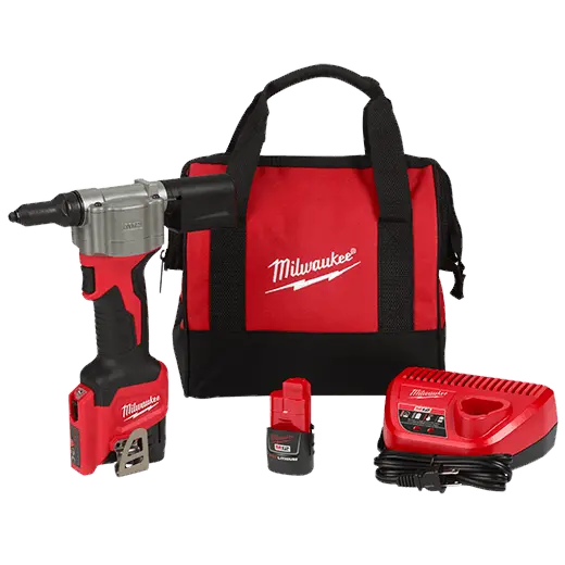 Milwaukee M12 Rivet Tool Kit (2550-22) With Bonus 3/8" Cordless Ratchet (2457-20) 1