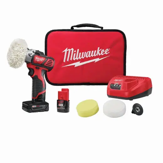 Milwaukee M12 Variable-Speed Polisher/Sander Kit (2438-22X) With Free Compact Inflator (2475-20) 1
