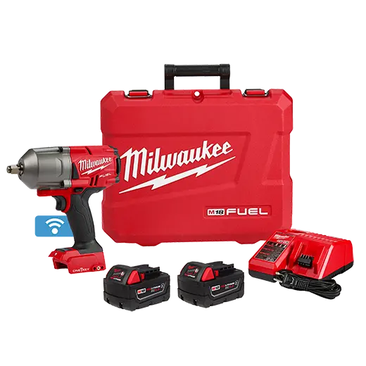 Milwaukee M18 Fuel 1/2" High-Torque Impact Wrench With One-Key & Friction Ring (2863-22R) + Free 15-Piece Shockwave 1/2" Deep Socket Set With Packout Organizer (49-66-6802) 1
