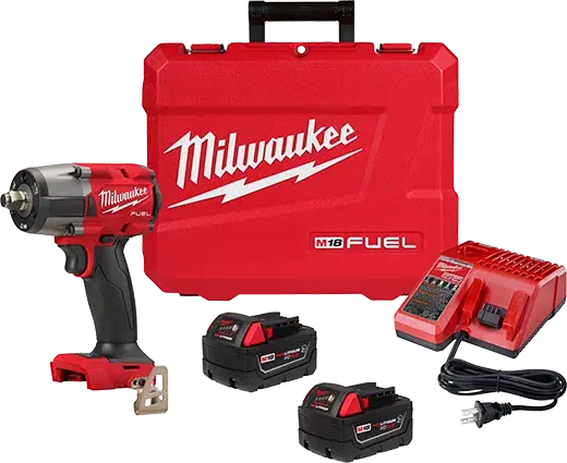 Milwaukee M18 Fuel 1/2" Mid-Torque Impact Wrench Kit (2962-22R) + Free 15-Piece Shockwave 1/2" Deep Socket Set With Packout Organizer (49-66-6802) 1
