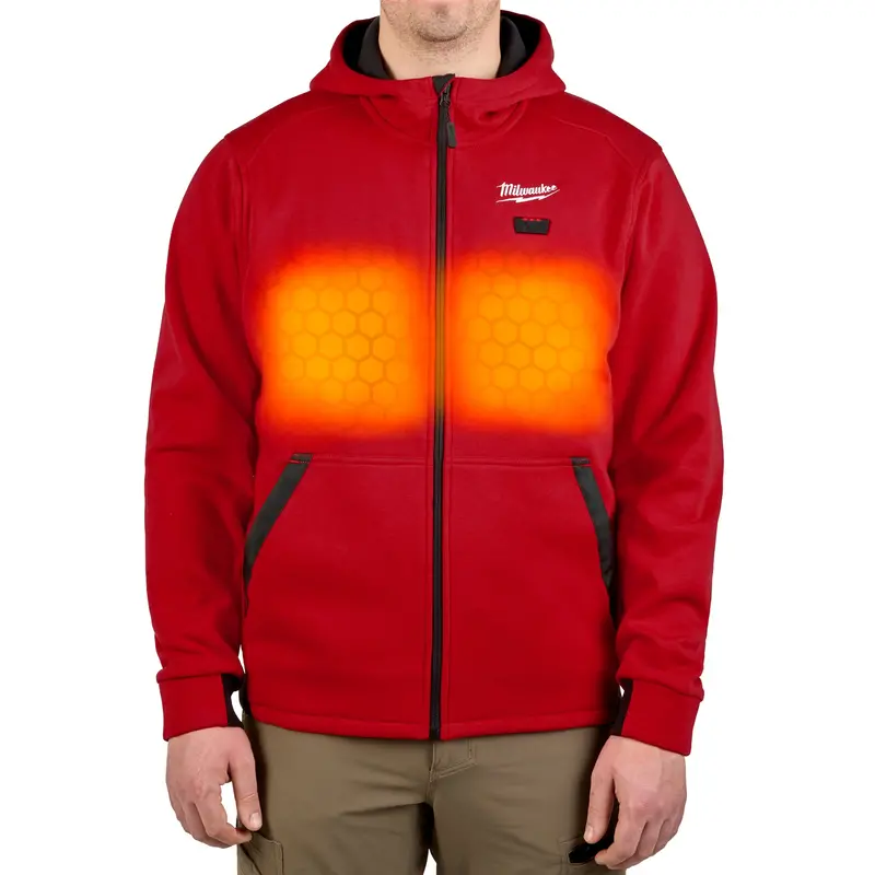 Milwaukee M200R-202X Heated Hoodie – Red, Double-Extra-Large (Hoodie Only) 1