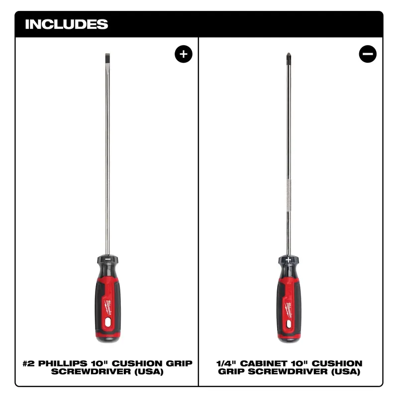 Milwaukee Mt200-2L Cushion-Grip Screwdriver Set – 2-Piece, Made In Usa 1
