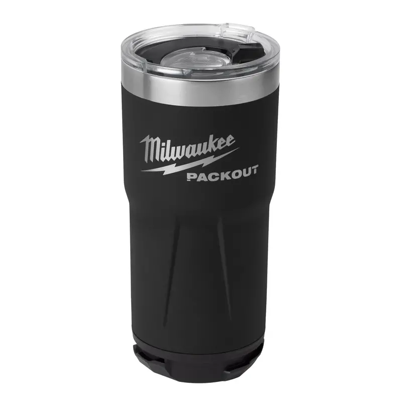 Milwaukee Packout 20-Ounce Vacuum-Insulated Black Tumbler 1