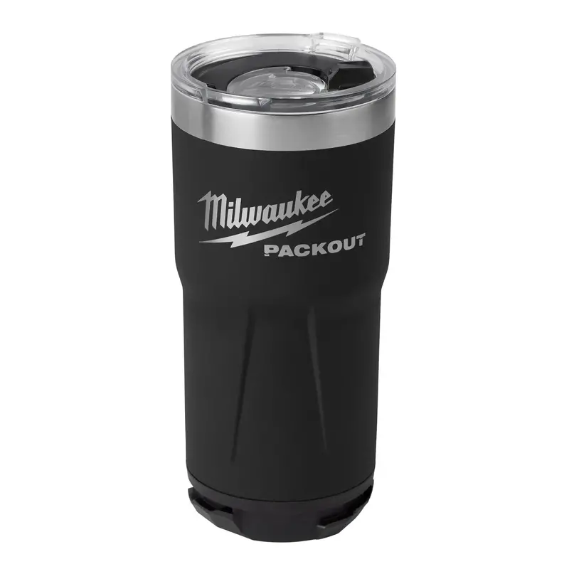 Milwaukee Packout 20 Oz Vacuum-Insulated Tumbler – Black Thermal Drinkware 1
