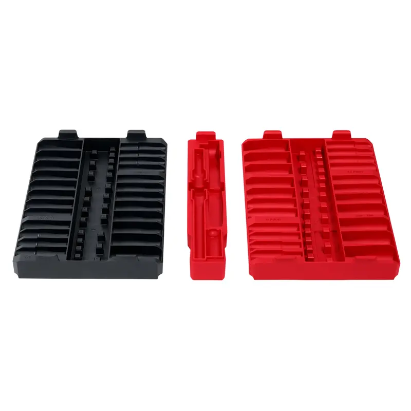Milwaukee Packout Low-Profile Organizer: 98-Piece 3/8" Drive Socket Storage Tray Kit (48-22-9285T) 1