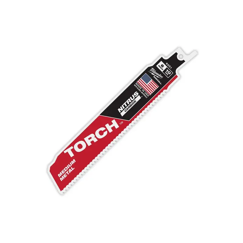 Milwaukee Sawzall Torch Blade – 6-Inch, 10 Tpi, Nitrus Carbide For Medium-Strength Materials (48-00-6251) 1
