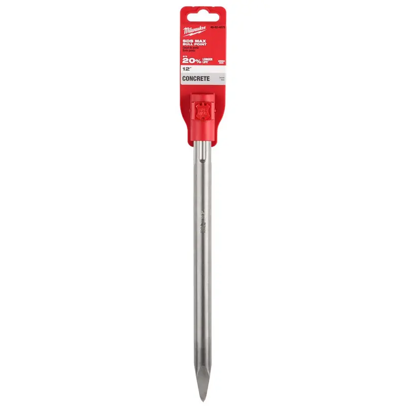 Milwaukee Sds-Max 12-Inch Bull Point Chisel For Balanced Power & Control 1