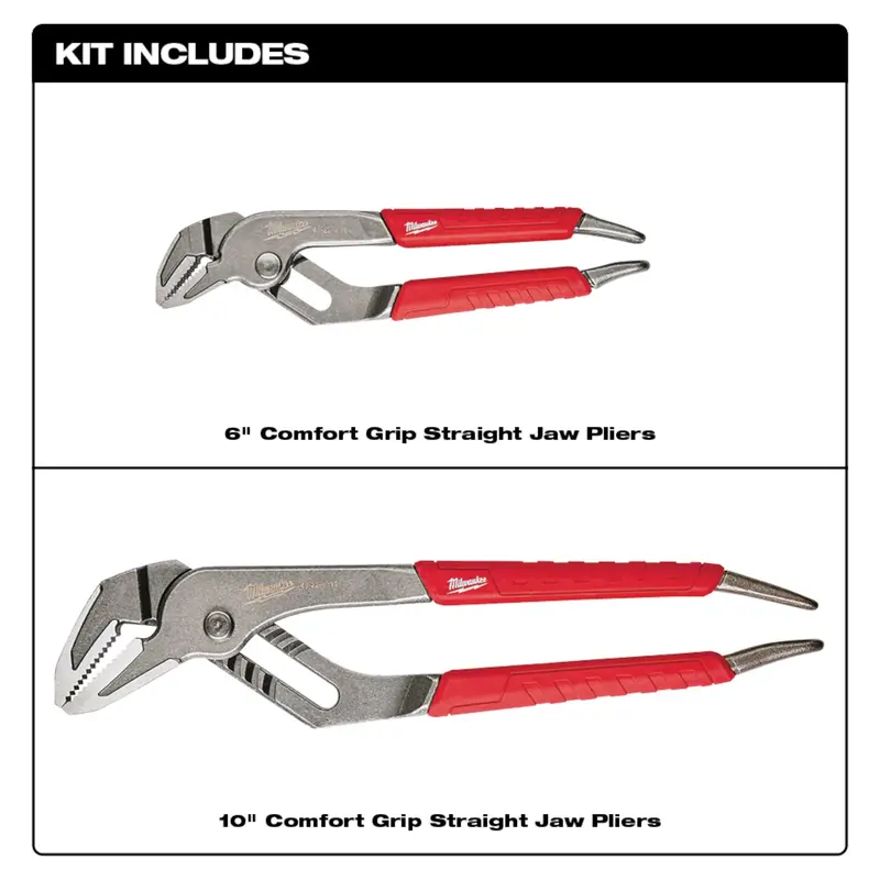 Milwaukee Straight-Jaw Plier Set – 2-Piece Professional Kit 48-22-6330Y 1