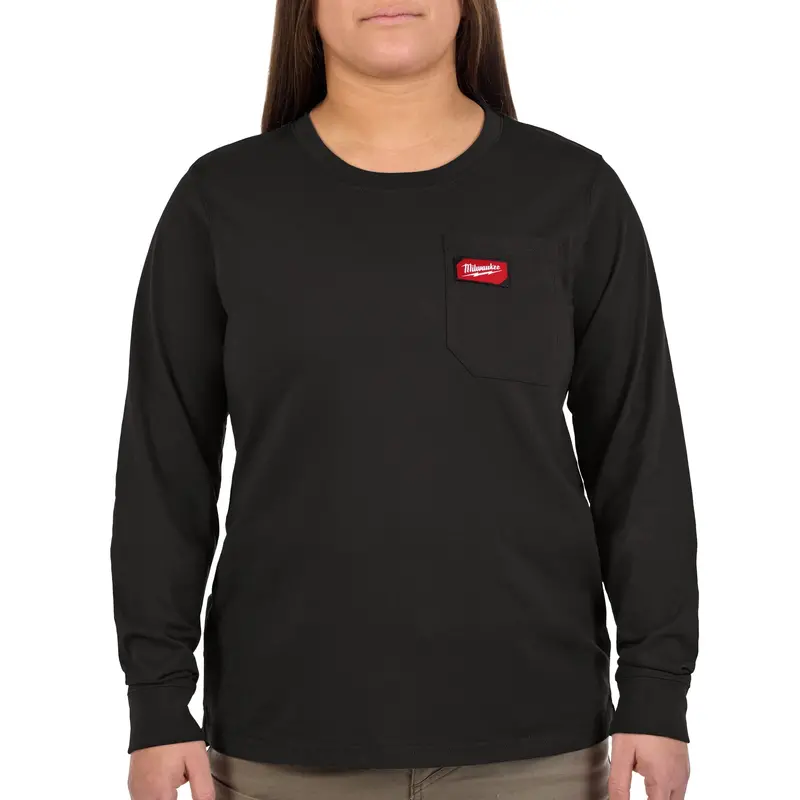 Milwaukee Women'S Gridiron Long Sleeve Pocket T-Shirt – Black, Small (F551B-S) 1