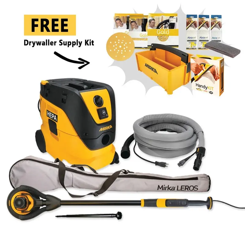 Mirka Leros Dust-Free Drywall Sanding System With Accessory Kit 1