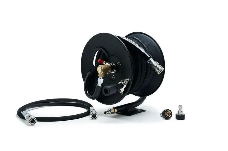 Mtm Hydro 50-Foot Professional Hose Reel Kit – Heavy-Duty Black Pressure Washer Hose System 1