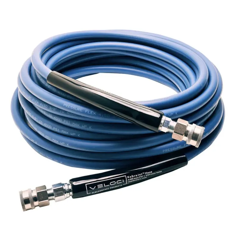 Mtm Hydro 50-Foot Smooth Pressure Washer Hose – 3/8" Diameter, 4300 Psi Rating, Blue With Stainless Steel Quick Connects 1