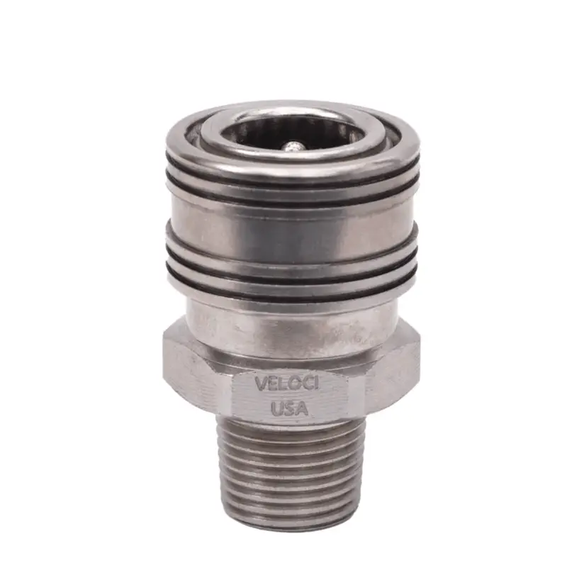 Mtm Hydro Prima Stainless Steel Quick-Connect Coupler With 3/8" Male Pipe Thread 1