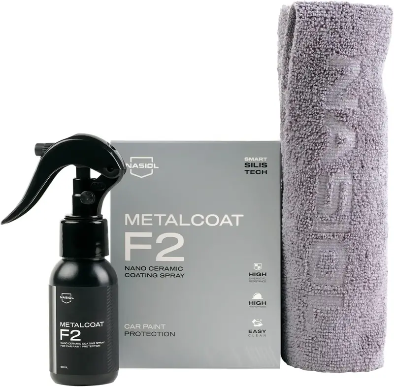 Nasiol Metalcoat F2 – Spray-On Ceramic Coating For Metal Surfaces: Rapid Application, Durable Hydrophobicity 1