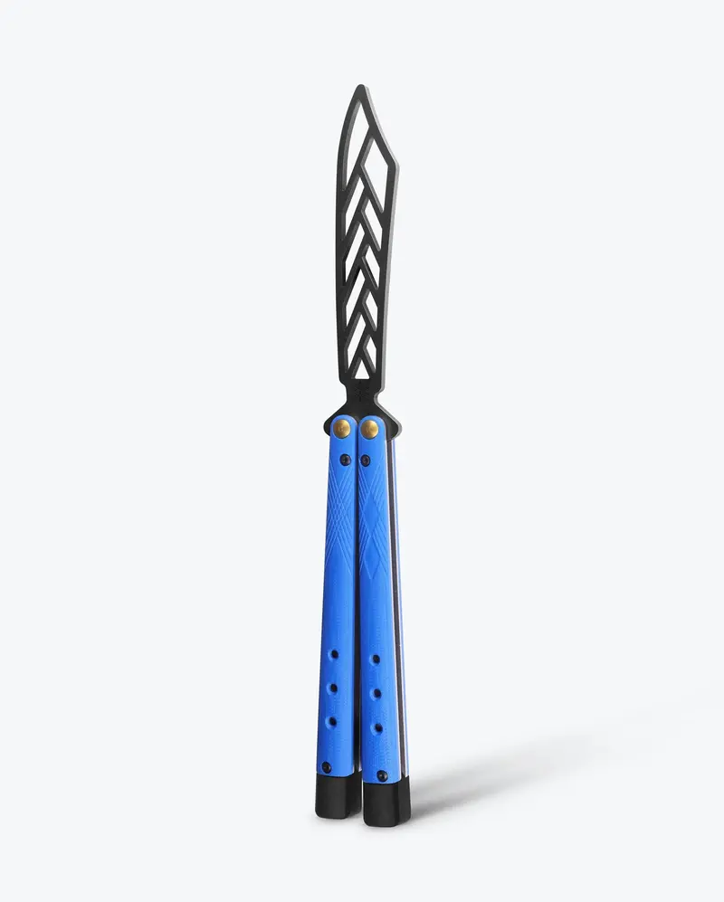 Necron Trainer Knife – Blue G10 Handle, Non-Functional Design 1