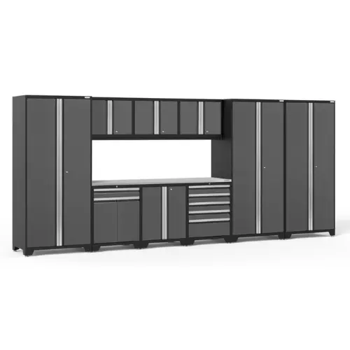 Newage Pro Series 10-Piece Workshop Storage System With Lockers, Tool Drawer, And 84-Inch Worktop 1