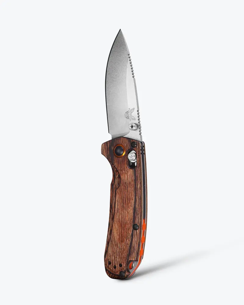 North Fork Folding Knife – Stabilized Wood Handle, Drop-Point Blade 1