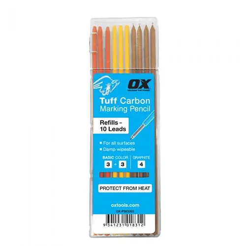 Ox Pro Basic Tuff Carbon Pencil Lead Refills (Pack Of 10) 1
