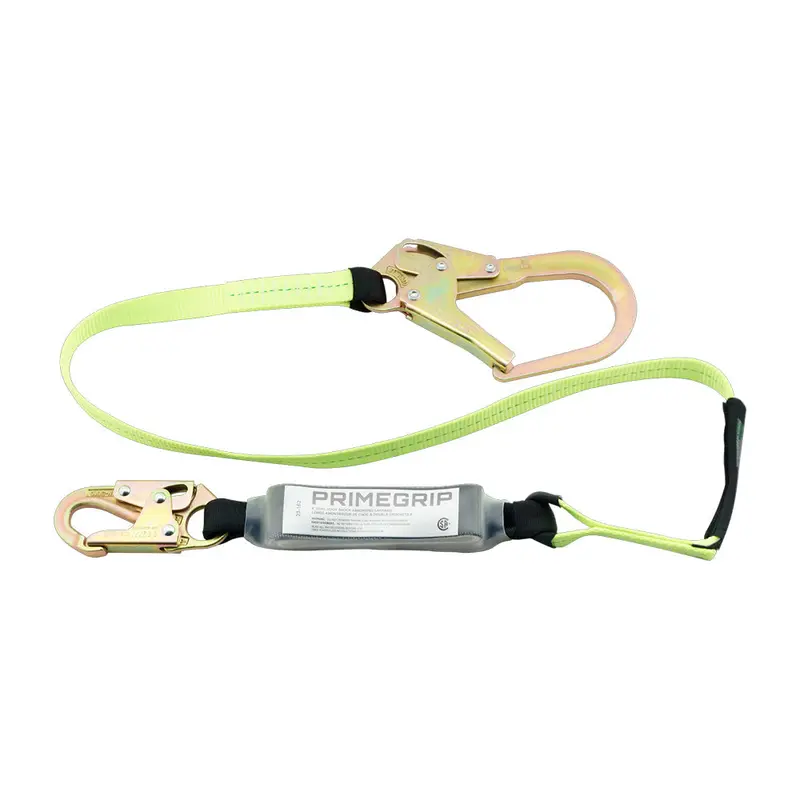 Primetools 6-Foot Dual-Hook Shock-Absorbing Lanyard For Fall Protection 1