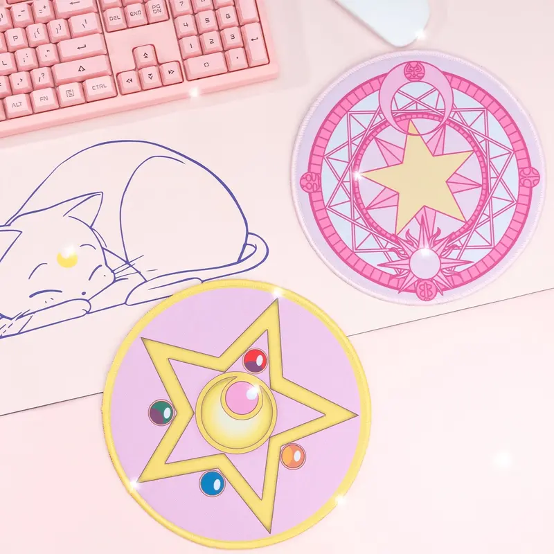 Sakura Moon Dual Mouse Pads – Matching Kawaii Anime Desk Accessories 1