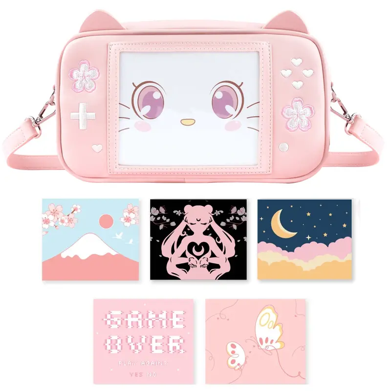 Sakura-Print Crossbody Ita Bag | Kawaii Pink Gaming Handbag 1