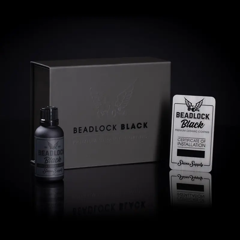 Shine Supply Beadlock Black Ceramic Coating – Graphene-Enhanced, High-Contact-Angle Surface Protection 1
