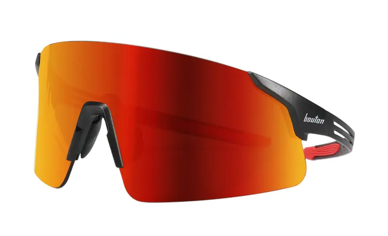 Site Boss Frameless Safety Glasses With Enhanced Coverage, Black Temples, Fire Mirror Plus Pro Polarized High-Contrast Lenses & Anti-Scratch Coating (Model 250-40-0016) 1