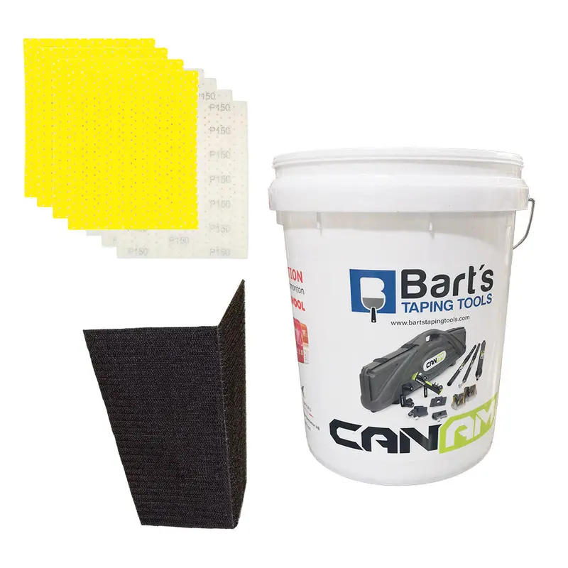Stealth Sander With Perforated Sanding Sheets – Pail-Ready Drywall System 1