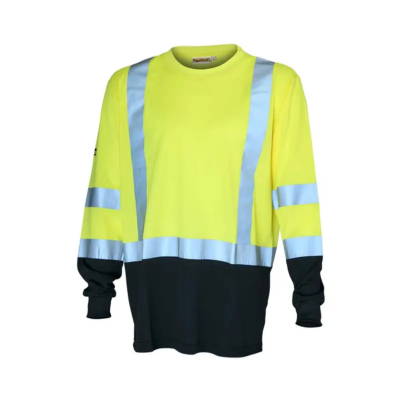 Tapetech Hi-Visibility Long-Sleeve Safety Shirt With Contrasting Black Hem 1