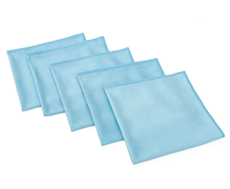 The Rag Company Premium Glass & Window Towels – 5-Pack Blue Microfiber, 16X16" 1