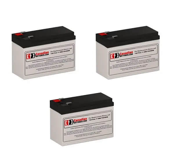 Three 12V 7Ah Ups Batteries For Powerware Pw9120-1000 (Manufactured After Jan 2006) 1
