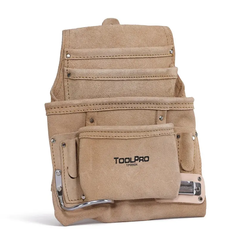 Toolpro 10-Pocket Suede Nail Pouch For Carrying Fasteners 1