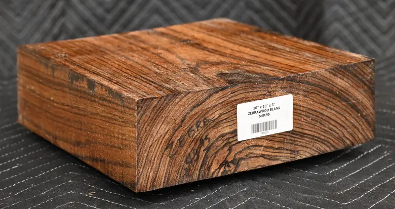 Zebra Wood Turning Blanks – Striped Exotic Hardwood Blocks 1