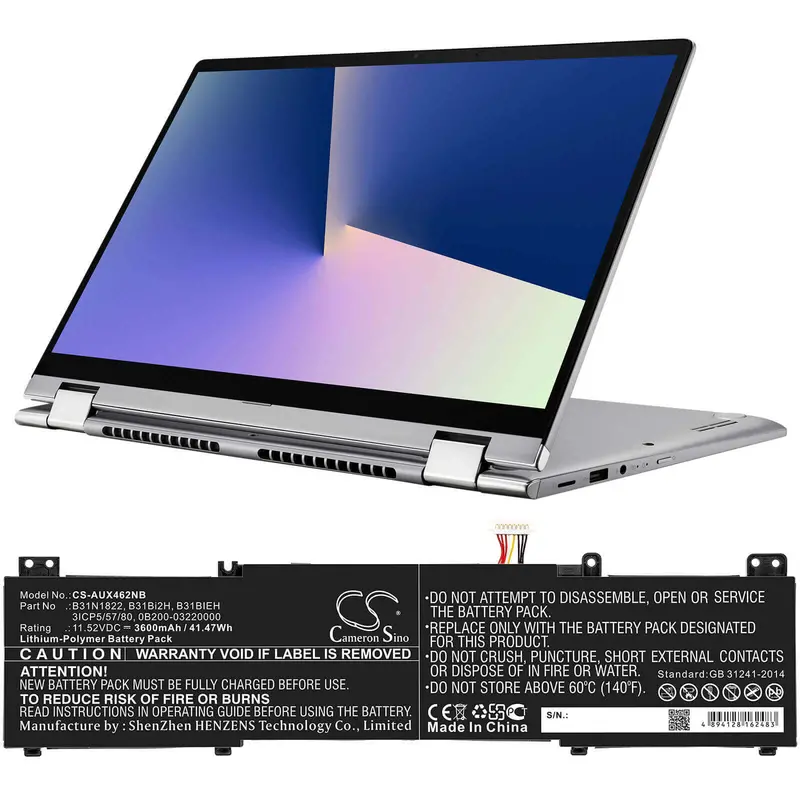 11.52V 3600Mah Laptop Battery For Asus Um462Da, Ux462, And Ux462D (41.47Wh) 1