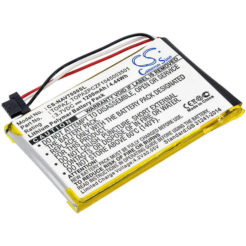 1200Mah 3.7V Li-Polymer Gps Battery Compatible With Navigon Topaz, 70 Easy, And 70 Plus 1